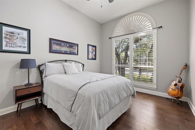 10408 Hansa Dr, Austin, TX 78739 - bedroom with wood-type flooring and a ceiling fan