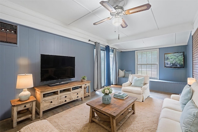 10000 Gail Rd, Austin, TX 78748 - living room with wood finished floors and ceiling fan