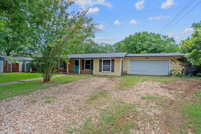 10000 Gail Rd, Austin, TX 78748 - ranch-style home with dirt driveway and an attached garage