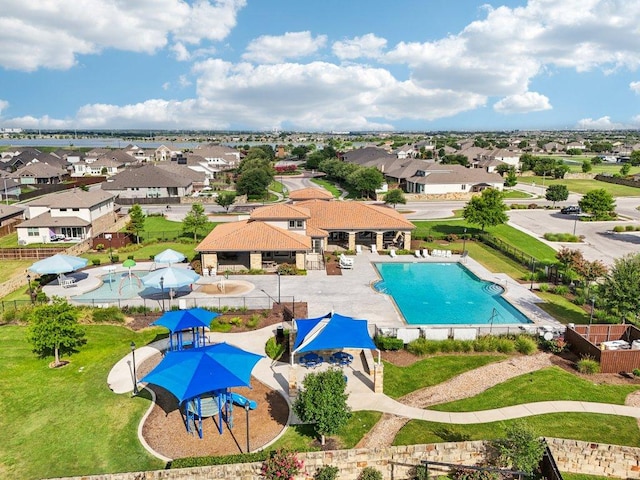16601 Aventura Ave, Pflugerville, TX 78660 - community pool featuring a residential view and a patio area