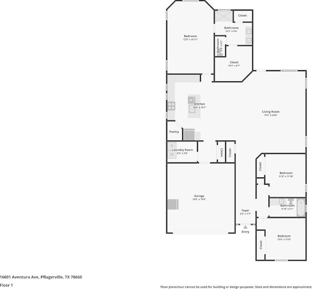 16601 Aventura Ave, Pflugerville, TX 78660 - view of floor plan / room layout