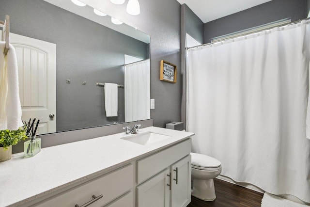 16601 Aventura Ave, Pflugerville, TX 78660 - full bath featuring vanity, wood finished floors, and a shower with shower curtain