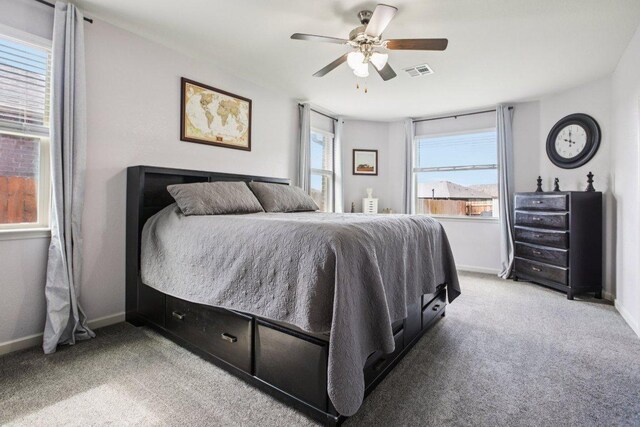 16601 Aventura Ave, Pflugerville, TX 78660 - bedroom featuring light colored carpet and ceiling fan