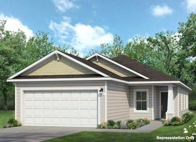 11608 Murano Dr, Austin, TX 78747 - view of front of house featuring an attached garage, driveway, and a shingled roof