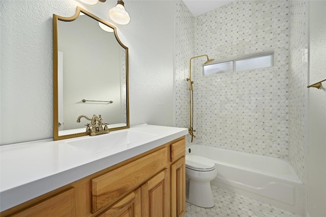 301 Crane St, Austin, TX 78734 - full bathroom featuring vanity, shower / washtub combination, and tile patterned floors