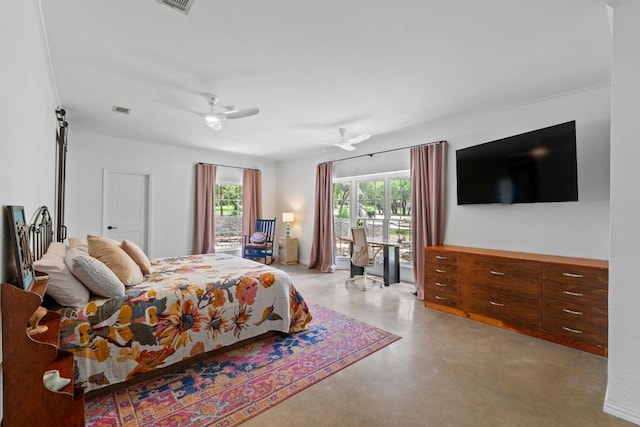 11302 Centennial Trl, Austin, TX 78726 - bedroom with access to outside and a ceiling fan