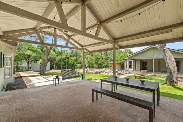 11302 Centennial Trl, Austin, TX 78726 - view of patio / terrace with a storage unit