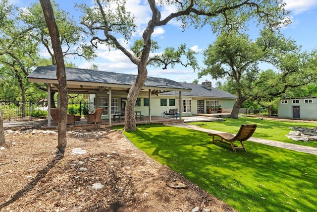 11302 Centennial Trl, Austin, TX 78726 - back of property featuring a patio and a chimney