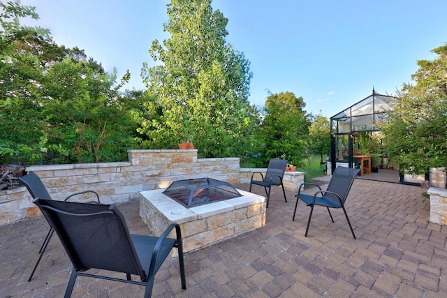 707 Campino Dr, Cedar Park, TX 78613 - view of patio featuring an outdoor fire pit