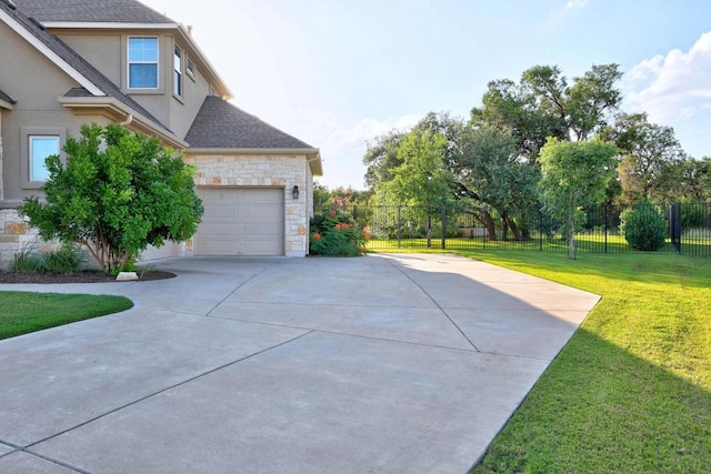 707 Campino Dr, Cedar Park, TX 78613 - view of side of home with stone siding, stucco siding, driveway, and a shingled roof