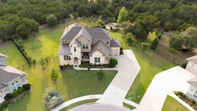 707 Campino Dr, Cedar Park, TX 78613 - aerial view of property and surrounding area with a heavily wooded area
