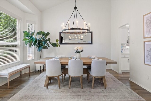 2901 Rochelle Dr, Austin, TX 78748 - dining space featuring wood finished floors and a chandelier