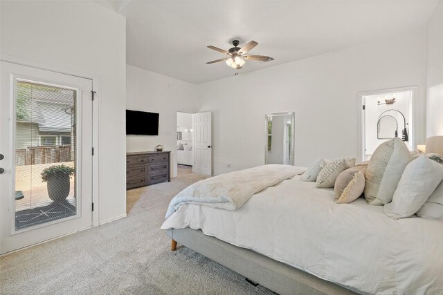 2901 Rochelle Dr, Austin, TX 78748 - bedroom featuring carpet, access to exterior, and ceiling fan