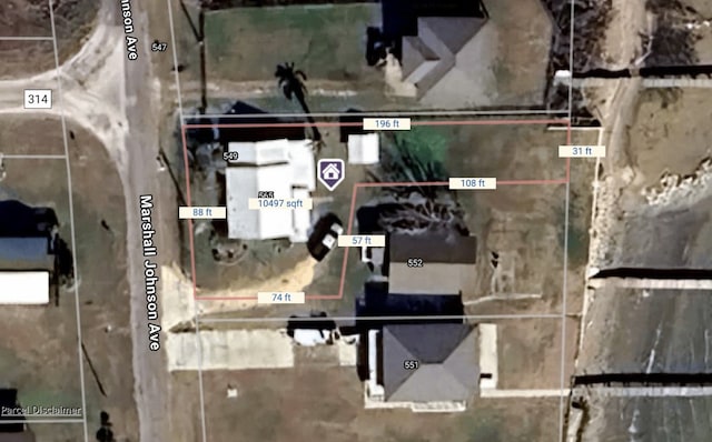 549 Marshall Johnson Ave S, Port Lavaca, TX 77979 - aerial view of property's location featuring property parcel outlined