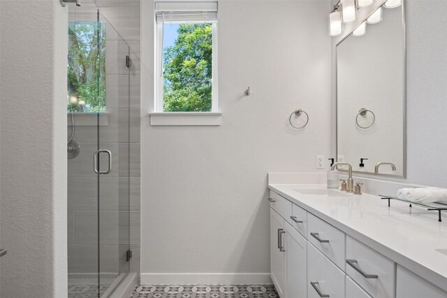 1125 Tillery St Unit 1A, Austin, TX 78702 - full bathroom featuring double vanity and a stall shower