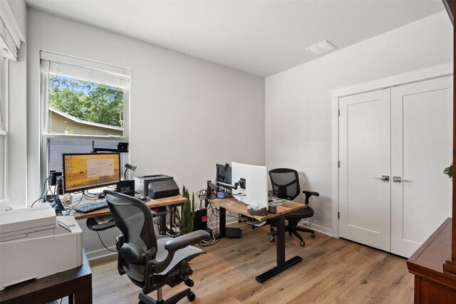 1125 Tillery St Unit 1A, Austin, TX 78702 - office area featuring light wood finished floors