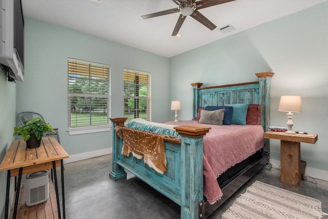9769 Fm 1361, Snook, TX 77879 - bedroom with concrete floors and ceiling fan