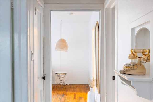 1028 E 43rd St, Austin, TX 78751 - corridor featuring wood finished floors and baseboards