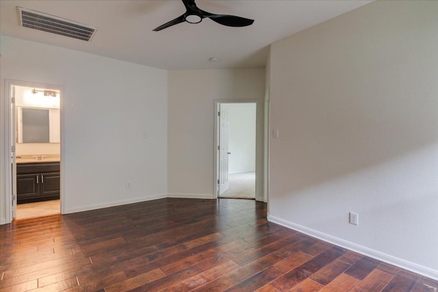 11125 Cap Stone Dr, Austin, TX 78739 - empty room with ceiling fan and dark wood finished floors