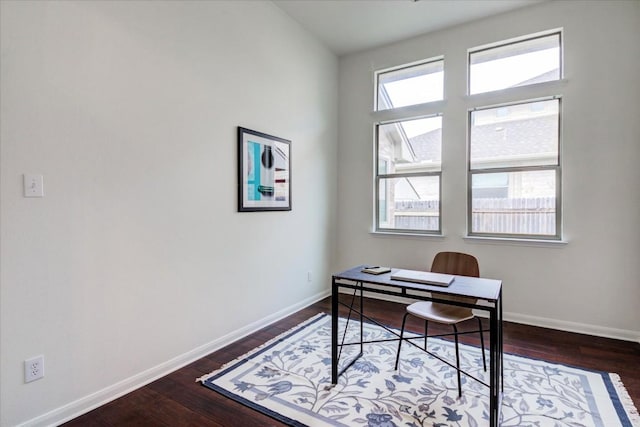 11125 Cap Stone Dr, Austin, TX 78739 - office space featuring dark wood-type flooring and baseboards