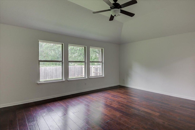 11125 Cap Stone Dr, Austin, TX 78739 - unfurnished room featuring hardwood / wood-style flooring, ceiling fan, and vaulted ceiling