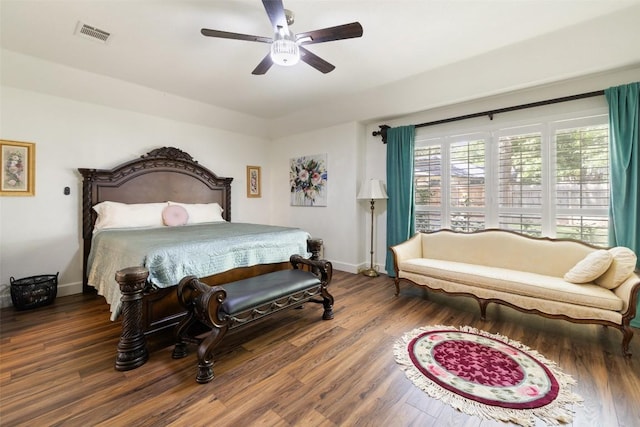 1004 Oaklands Dr, Round Rock, TX 78681 - bedroom featuring wood finished floors and a ceiling fan