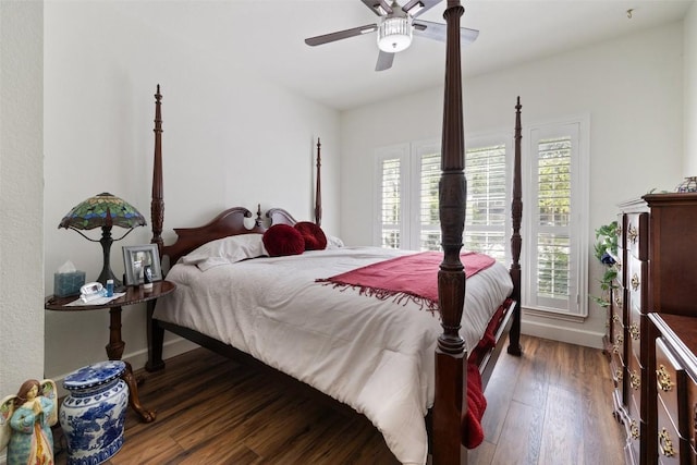 1004 Oaklands Dr, Round Rock, TX 78681 - bedroom featuring wood finished floors and a ceiling fan
