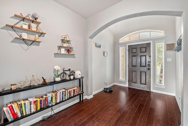 137 Paul Azinger Dr, Round Rock, TX 78664 - foyer featuring arched walkways and wood finished floors