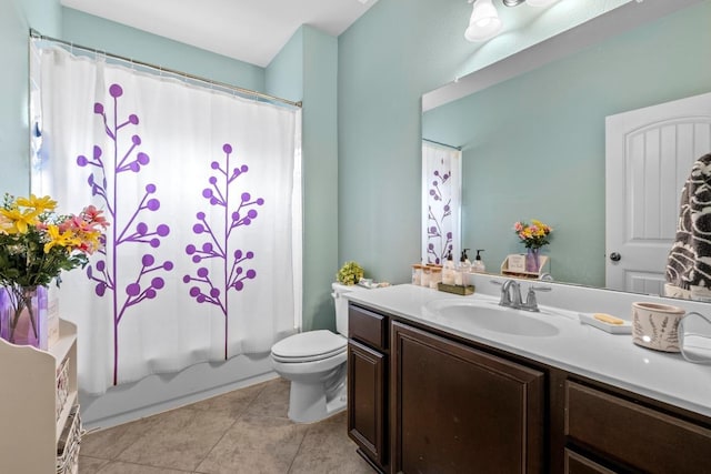 137 Paul Azinger Dr, Round Rock, TX 78664 - bathroom featuring vanity, tile patterned floors, and shower / bathtub combination with curtain