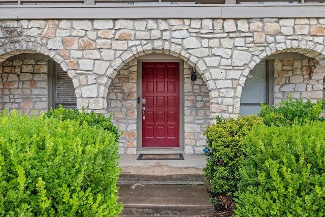 1303 Creekview Dr, Round Rock, TX 78681 - property entrance with stone siding