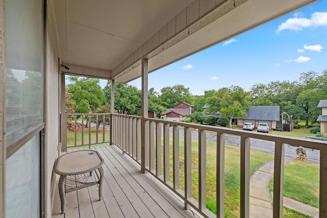 1303 Creekview Dr, Round Rock, TX 78681 - wooden terrace with a lawn and a residential view
