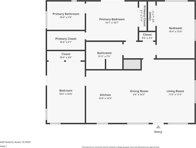 5507 Duval St Unit A, Austin, TX 78751 - view of property floor plan