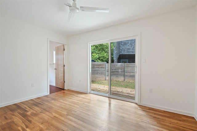 5507 Duval St Unit A, Austin, TX 78751 - unfurnished room with ceiling fan and wood finished floors
