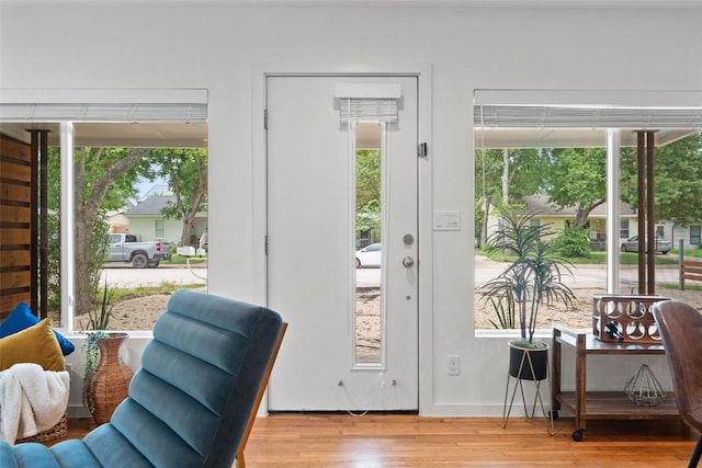 5507 Duval St Unit A, Austin, TX 78751 - entryway with wood finished floors and plenty of natural light