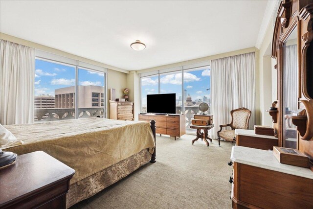 1801 Lavaca St Unit 9J, Austin, TX 78701 - bedroom with light carpet