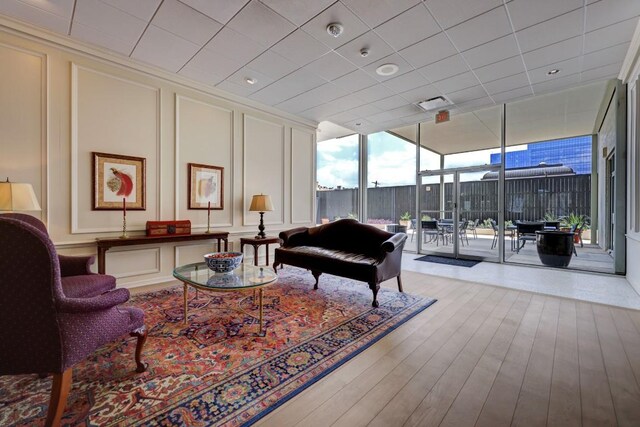 1801 Lavaca St Unit 9J, Austin, TX 78701 - community lobby with a decorative wall and a wall of windows