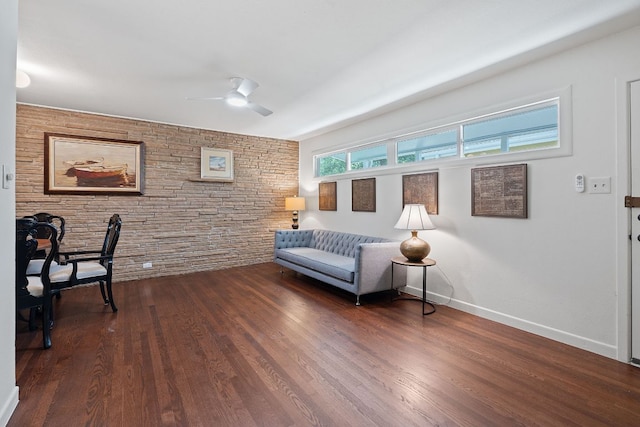 2609 Ellise Ave, Austin, TX 78757 - sitting room featuring ceiling fan and wood finished floors