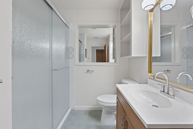 2609 Ellise Ave, Austin, TX 78757 - full bath featuring a stall shower, vanity, tile patterned floors, and ornamental molding