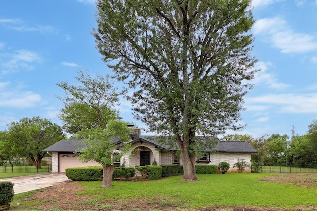 1411 Shenandoah Dr, Cedar Park, TX 78613 - view of front facade featuring concrete driveway, a garage, a chimney, and stone siding