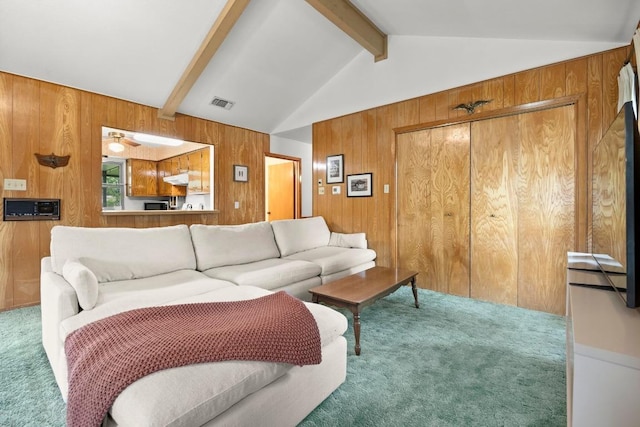 1411 Shenandoah Dr, Cedar Park, TX 78613 - living area featuring carpet floors and wood walls