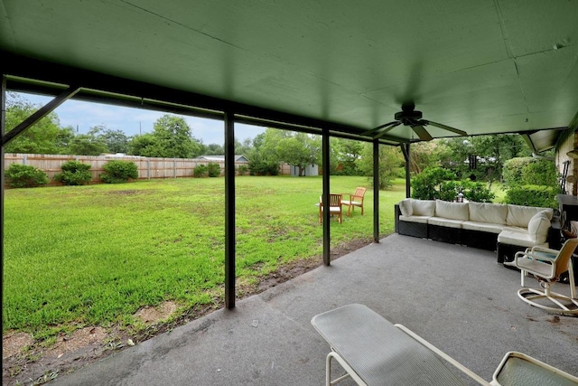 1411 Shenandoah Dr, Cedar Park, TX 78613 - view of patio with ceiling fan and an outdoor living space