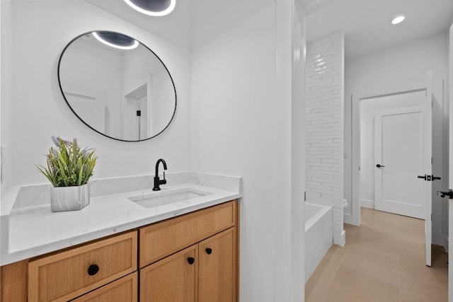 4428 Jinx Ave Unit 2, Austin, TX 78745 - bathroom featuring vanity, tile patterned floors, and shower / bath combination