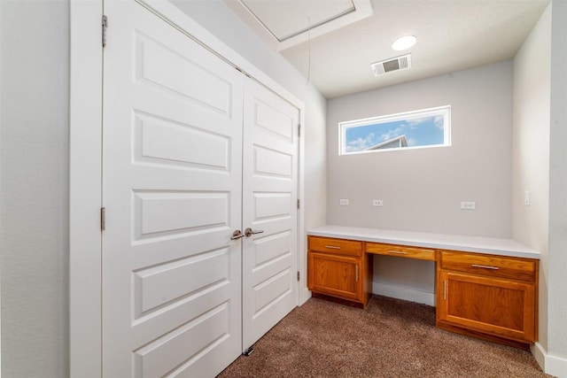 1904 Cleese Dr Unit 172, Austin, TX 78741 - unfurnished office featuring attic access, dark colored carpet, and built in desk