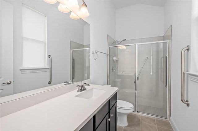 1404 Scenic Oaks Dr, Georgetown, TX 78628 - full bath featuring vanity, a shower stall, and tile patterned floors