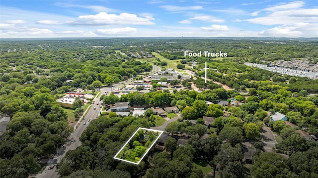 7801 Elderberry Dr, Austin, TX 78745 - aerial view of property's location featuring property parcel outlined and a forest