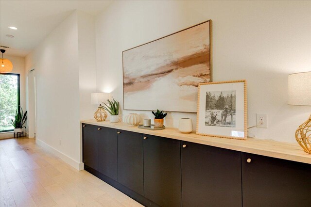 8009 Golden Oaks Ln, Austin, TX 78737 - corridor with light wood-style flooring and recessed lighting