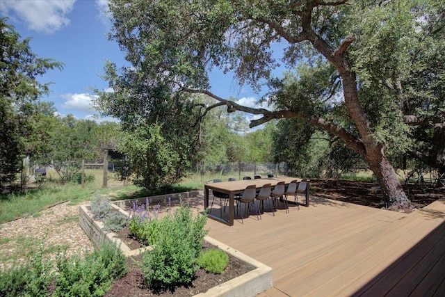 8009 Golden Oaks Ln, Austin, TX 78737 - deck featuring outdoor dining area