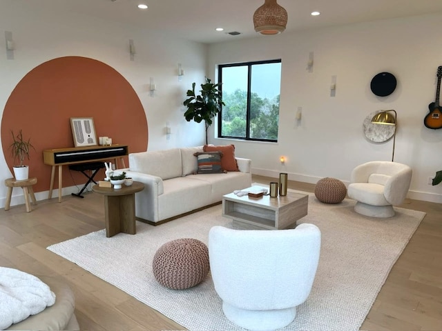 8009 Golden Oaks Ln, Austin, TX 78737 - living room featuring wood finished floors and recessed lighting