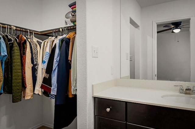 175 Amber Gln, Maxwell, TX 78656 - walk in closet with a sink and a ceiling fan