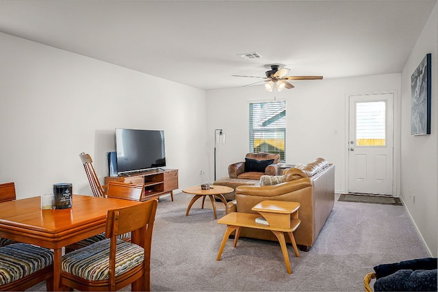 175 Amber Gln, Maxwell, TX 78656 - living room with light colored carpet and ceiling fan